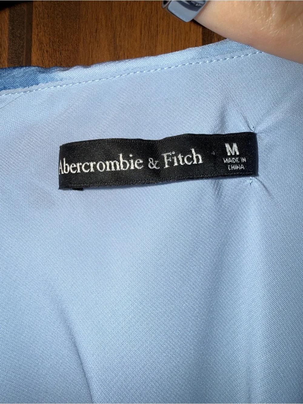Abercrombie & Fitch Light Blue Maxi Dress with Navy Floral Print